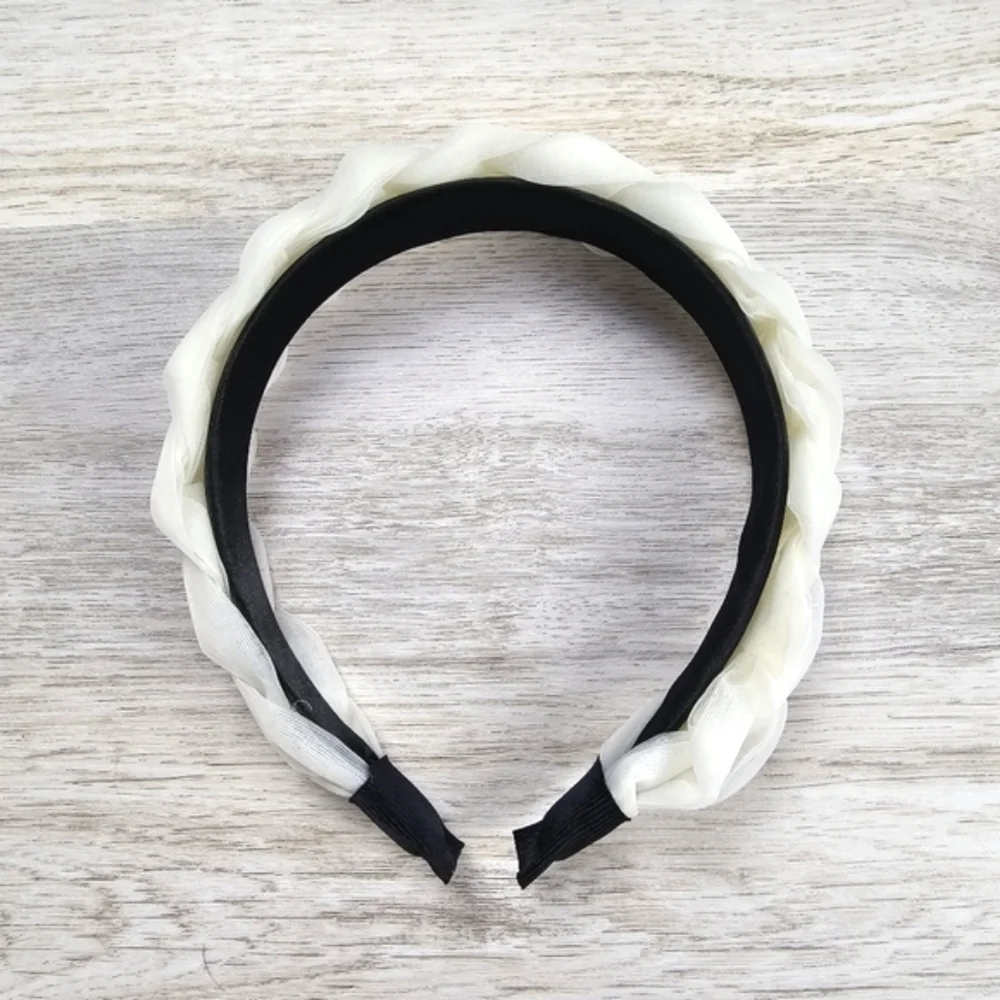 Ballet Core Chiffon Braided Headband Ivory